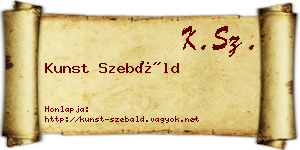Kunst Szebáld névjegykártya